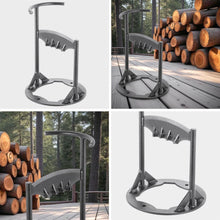 Load image into Gallery viewer, 𝗖𝗔𝗦𝗧 𝗜𝗥𝗢𝗡 𝗪𝗢𝗢𝗗 𝗦𝗣𝗟𝗜𝗧𝗧𝗘𝗥 | 31cm (12”) (H) | Wood & Kindling Splitting Tool | Firewood Cutter with Pre-Drilled Base | Splitting Blade | Fireplace Decor