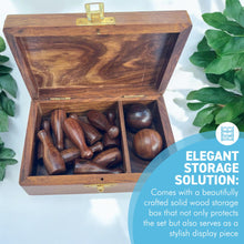 Load image into Gallery viewer, Deluxe Wooden Bowling Set with Solid Wood Storage Box | Ideal Gift for All Ages and Occasions