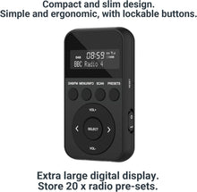 Load image into Gallery viewer, Majority Petersfield Go 2 Pocket Portable Radio, DAB radio with USB Charging | Headphones Included, Lockable Buttons, 20 Presets | DAB+ Radio Pocket Radio, Running Radio

