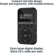 Load image into Gallery viewer, Majority Petersfield Go 2 Pocket Portable Radio, DAB radio with USB Charging | Headphones Included, Lockable Buttons, 20 Presets | DAB+ Radio Pocket Radio, Running Radio