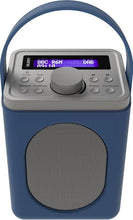 Load image into Gallery viewer, Majority Little Shelford Radio, DAB, DAB+ Digital and FM Bluetooth, Portable, Battery and Mains Powered, Bluetooth Connectivity, Dual Alarm, 15 Hours Playback and LCD Display - Blue & Grey