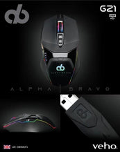 Load image into Gallery viewer, Veho Alpha Bravo GZ-1 USB 𝗪𝗜𝗥𝗘𝗗 𝗚𝗔𝗠𝗜𝗡𝗚 𝗠𝗢𝗨𝗦𝗘 – Ergonomic Design, High Precision Optical Sensor, Comfortable Grip, Plug & Play for PC & Laptop