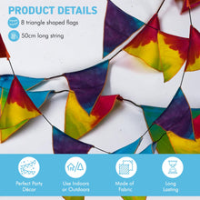 Load image into Gallery viewer, Rainbow colours fabric bunting | 8 flags | 50cm long | Garland for Garden Wedding Birthday Indoor Outdoor Party Decoration Festival | | Bohemian Bunting | Fair Trade