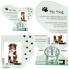 Load image into Gallery viewer, Inspirational Poem & Candle Holder Memorial Plaque for Dogs  Thorness Glass Photo Frame