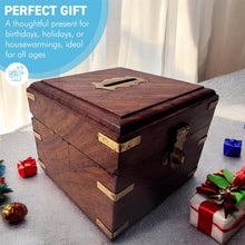 Load image into Gallery viewer, Handcrafted Wooden Money Box, Square Coin Piggy Bank, Decorative Savings Storage, Secure and Durable Safe for Coins