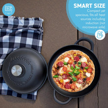 Load image into Gallery viewer, 24cm Cast Iron 𝗗𝗨𝗧𝗖𝗛 𝗢𝗩𝗘𝗡 𝗕𝗥𝗘𝗔𝗗 𝗣𝗔𝗡 – Matte Black, Ideal for Artisan & Sourdough Bread