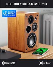 Load image into Gallery viewer, Brand New Majority D100X Walnut Active Bookshelf Speakers – 100W Bluetooth 5.3 Stereo Hi-Fi System for Turntables, TV, PC & Vinyl Lovers