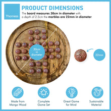 Load image into Gallery viewer, 30cm Diameter MANGO WOOD SOLITAIRE BOARD GAME with SPARKLING PRINCESS GLASS MARBLES | |classic wooden solitaire game | strategy board game | family board game | games for one | board games