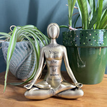 Load image into Gallery viewer, Golden Ceramic Yoga Meditation Spiritual Ornament: Tranquillity Through Art - Elevate Your Zen Space