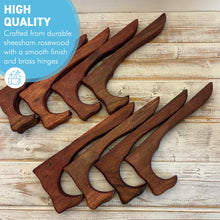 Load image into Gallery viewer, Wooden Plate Display Stands 25cm – Set of 8 Hinged Easel Holders