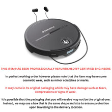 Load image into Gallery viewer, Personal CD Player | Portable Walkman with Included In-Line Control Earphones | 7 Hour Battery Playtime, In-Car AUX Compatibility | Bass Boost, Hold Lock and Anti-Skip Function | OAKCASTLE CD10