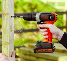 Load image into Gallery viewer, Black + Decker 18V Lithium-ion Drill Driver with Accessories