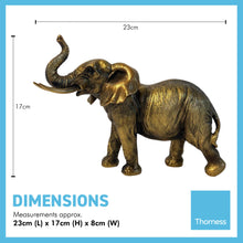 Load image into Gallery viewer, ELEPHANTS ORNAMENT IN ANTIQUE GOLD COLOUR FINISH | Wildlife Statue | Elephants | Ornaments for the Home | Elephant Lover Gift Birthday Friendship Gifts | Wildlife Animal Lover Gift