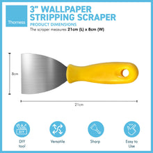 Load image into Gallery viewer, 3 INCH WALLPAPER STRIPPING TOOL | Wallpaper scraper sharp | DIY scraper | Heavy duty scraper | Wallpaper stripper | 21cm (L) handle with 8cm blade
