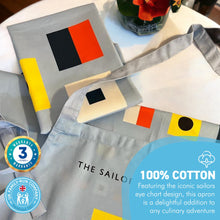 Load image into Gallery viewer, The Sailors Eye Chart Apron and Tea Towel set
