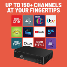 Load image into Gallery viewer, Oakcastle SB110 Set Top Box Receiver | Digital TV HD 1080P I HDMI &amp; Scart Connection I 150+ Freeview Channels | USB Recorder, Internet YouTube &amp; Apps, Remote Controlled TV Recording Box
