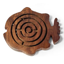 Load image into Gallery viewer, HANDCRAFTED FISH SHAPED WOODEN LABYRINTH GAME | Hand Maze Puzzle | Hand Eye Co Ordination Toy | Traditional Toy | Retro Game | Brain Teaser