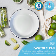 Load image into Gallery viewer, 22CM WHITE ENAMEL DINNER PLATE | Pasta and Rice plate | Enamel plate | Single plate | Traditional dinner plate | Kitchen plate for pies, sides and dinner | 22cm diameter with 4cm depth