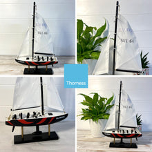 Load image into Gallery viewer, ALINGHI AMERICAS CUP MODEL YACHT | Sailing | Yacht | Boats | Models | Sailing Nautical Gift | Sailing Ornaments | Yacht on Stand | 33cm (H) x 21cm (L) x 4cm (W)