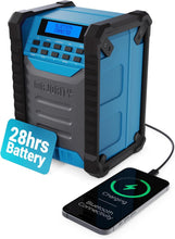 Load image into Gallery viewer, Portable Work Radio DAB | Rechargeable, Internal 10,000mAh USB Power Bank | 5.0 Bluetooth, FM, 30 Presets, Powerful Speaker, Bass Booster | IPX54 Dust and Water Proof dab radio | Majority Landbeach