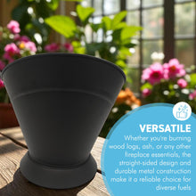 Load image into Gallery viewer, 𝗪𝗔𝗧𝗘𝗥𝗟𝗢𝗢 𝗦𝗧𝗬𝗟𝗘 𝗕𝗟𝗔𝗖𝗞 𝗠𝗔𝗧𝗧 𝗙𝗜𝗡𝗜𝗦𝗛 𝗖𝗢𝗔𝗟 & 𝗔𝗦𝗛 𝗕𝗨𝗖𝗞𝗘𝗧 𝟭𝟲” | H35cm x Dia28cm | Heat-Resistant Metal Bucket for Fireplace | Log Burner or Stove | 𝗙𝗜𝗥𝗘𝗦𝗜𝗗𝗘 Accessory for Ash, Coal & Log Storage