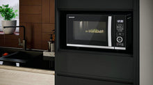 Load image into Gallery viewer, SHARP YC-QS204AU-B Compact 20 Litre 800W Digital FLATBED Microwave, 10 power levels, ECO Mode, defrost function, LED cavity light – Black