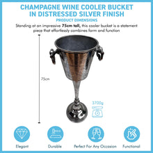 Load image into Gallery viewer, Floor Standing Champagne Wine Cooler Bucket with Distressed Finish, Elegant Beverage Holder for Entertaining