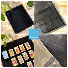 Load image into Gallery viewer, LARGE VELVET BLACK TAROT READING CLOTH | Tablecloth | Tarot cloth | Plain design | Does not distract from readings | 60cm x 60cm