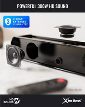Load image into Gallery viewer, Refurbished Majority BLUETOOTH SOUND BAR FOR TV | 2.1 Channel 300W Home Cinema Sound System | Wireless Subwoofer | Wall Mountable | HDMI ARC, Optical, AUX, USB Playback | Remote & Brackets Included Naga 60 Plus