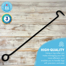 Load image into Gallery viewer, LOG ROLLER TOOL for FIREPLACE | Cast iron | Tools and accessories for fireplace | BBQ accessories | Log grabber tool | Log peavey | 50cm Long