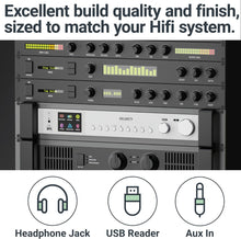 Load image into Gallery viewer, Bluetooth Wifi Internet Radio with DAB, DAB+ | HiFi Smart Digital Radio with Spotify Connect, Podcasts, 90+ Presets, and Full Colour LED Display | USB, AUX, RCA Connection | Majority Fitzwilliam Tuner