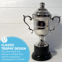 Load image into Gallery viewer, Elegant 26cm Silver Trophy Cup with lid- Ideal Award for achievements & celebrations