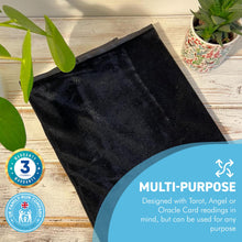 Load image into Gallery viewer, LARGE VELVET BLACK TAROT READING CLOTH | Tablecloth | Tarot cloth | Plain design | Does not distract from readings | 60cm x 60cm