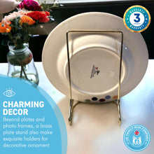 Load image into Gallery viewer, EXTRA LARGE BRASS PLATE STAND | Photo frame stand | Decorative picture stand | Brass easel | Plate stands for display | Picture and plate stand | Home decor | 6.5 inches