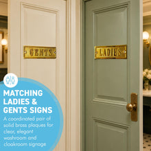 Load image into Gallery viewer, The Polished Brass Ladies & Gents Signs – A Matching Pair of Cast Brass Toilet Door Plaques