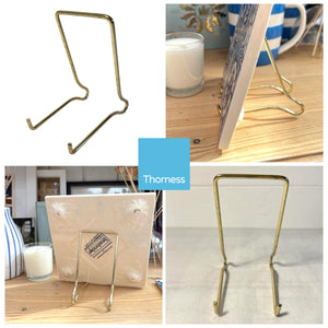 MEDIUM BRASS PLATE STAND | Photo frame stand | Decorative picture stand | Brass easel | Plate stands for display | Picture and plate stand | Home decor | 4 inches