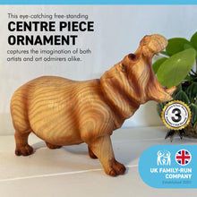 Load image into Gallery viewer, FEARSOME HIPPOPOTOMOUS IN WOOD EFFECT RESIN  |Ornaments for The Home | Home Accessories | Hippo Lover Gift Birthday Friendship Gifts | Wildlife Animal Lover Gift| Hippo Statue