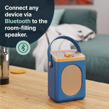 Load image into Gallery viewer, DAB, DAB+ Digital and FM Bluetooth radio | Battery and Mains Powered Portable DAB Radio | Majority Little Shelford | Bluetooth Connectivity, Dual Alarm, 15 Hours Playback and LED Display | Mid-Blue