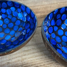 Load image into Gallery viewer, Two Coconut bowl with Deep Blue lacquered interior