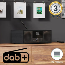 Load image into Gallery viewer, DAB500 CD Player, FM and DAB+ Digital Radio | Bluetooth, Mains Powered, Stereo Speakers, USB, MP3, AUX, Headphone Jack, Custom EQ, Remote Control | Oakcastle DAB Radio and CD-Player | Radio CD Player