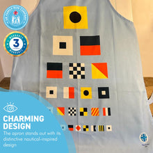 Load image into Gallery viewer, The Sailors Eye Chart Apron | Unisex Apron for Coking | Sailors Design | Novelty Cooking gift | Nautical gift | 100% cotton | Adjustable Apron | 85cm x 70cm