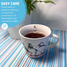 Load image into Gallery viewer, Puffin Trio Mug, 100% Bone China, Gift for Nature Lovers, Coastal Home Decor