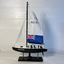 Load image into Gallery viewer, NEW ZEALAND AMERICAS CUP MODEL YACHT | Sailing | Yacht | Boats | Models | Sailing Nautical Gift | Sailing Ornaments | Yacht on Stand | 33cm (H) x 21cm (L) x 4cm (W)