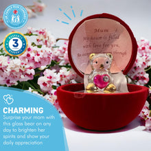 Load image into Gallery viewer, Glass bear in gift box for a special mum through and through
