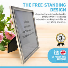 Load image into Gallery viewer, NICKEL PLATED PICTURE FRAME 8 inch X 10 Inch | Silver Coloured Picture Frame | Metal Photo Frame | Contemporary Frame | Stylish and Elegant Frame | Portrait and Landscape