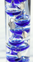 Load image into Gallery viewer, Large 44cm tall Free standing galileo thermometer with blue coloured baubles