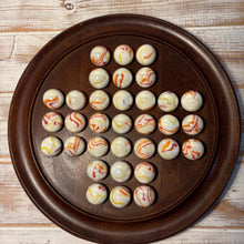 Load image into Gallery viewer, 30cm Dark Wood Board Solitaire with Gelato 25mm Marbles