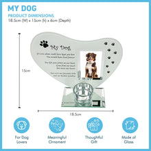 Load image into Gallery viewer, Inspirational Poem & Candle Holder Memorial Plaque for Dogs  Thorness Glass Photo Frame