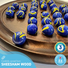 Load image into Gallery viewer, 30cm Diameter WOODEN SOLITAIRE BOARD GAME with VAN GOGH  GLASS MARBLES | classic wooden solitaire game | strategy board game | family board game | games for one | board games