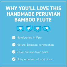 Load image into Gallery viewer, The Painted Bamboo Flute – A 25cm Handmade Peruvian Wind Instrument
